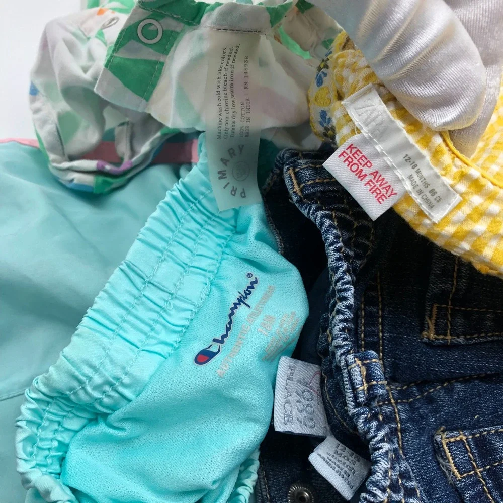 Baby Girls 12-18M Spring Summer Clothing BUNDLE Lot Shorts Swimsuit Bodysuits